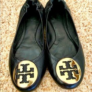 Tory Burch Reva Black Ballet Flats 6.5